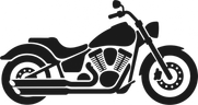 Cruiser motorcycle icon, dark