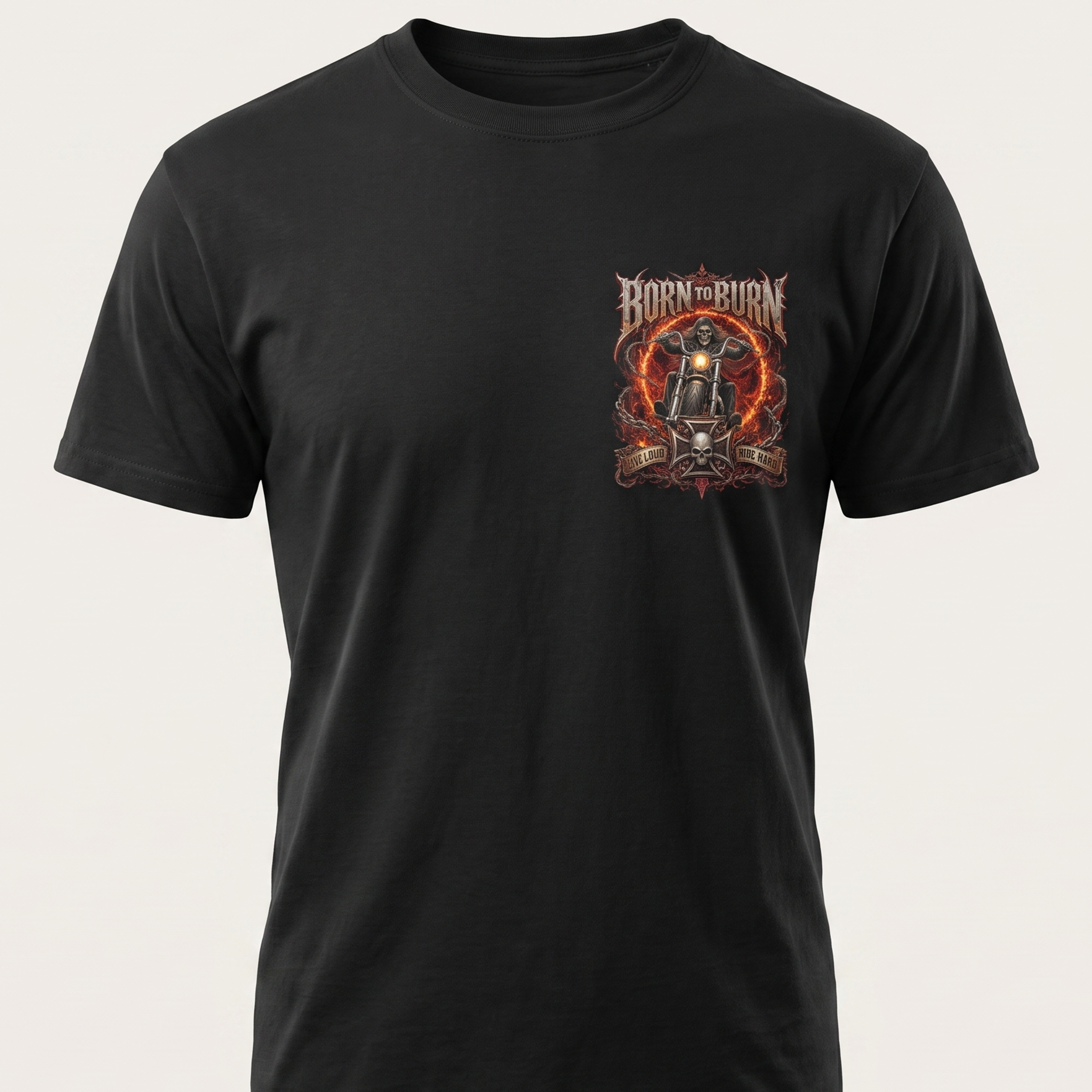 Born to Burn T-Shirt front chest print
